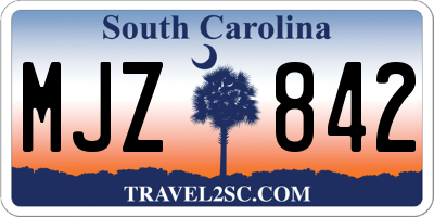 SC license plate MJZ842