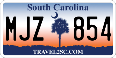 SC license plate MJZ854