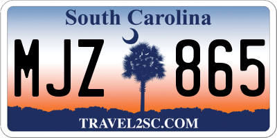 SC license plate MJZ865