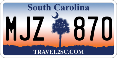 SC license plate MJZ870