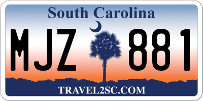 SC license plate MJZ881