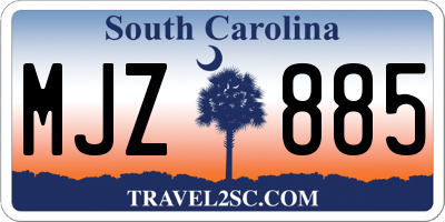 SC license plate MJZ885