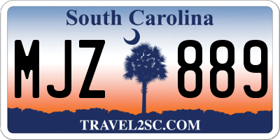 SC license plate MJZ889