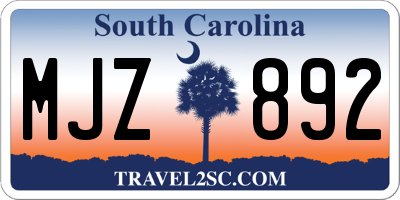 SC license plate MJZ892