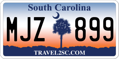 SC license plate MJZ899