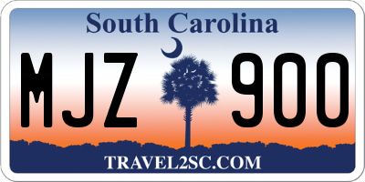 SC license plate MJZ900