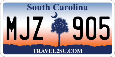 SC license plate MJZ905