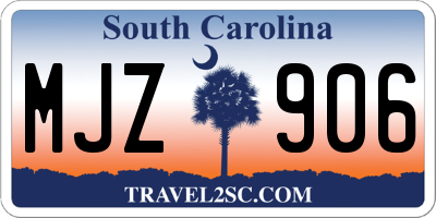 SC license plate MJZ906