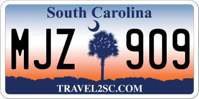 SC license plate MJZ909