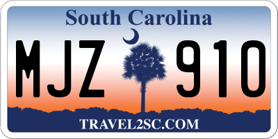 SC license plate MJZ910
