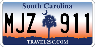 SC license plate MJZ911