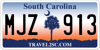 SC license plate MJZ913