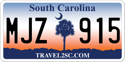 SC license plate MJZ915