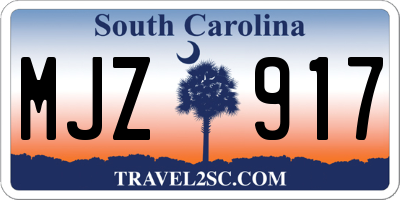 SC license plate MJZ917