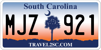 SC license plate MJZ921