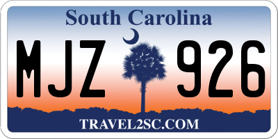 SC license plate MJZ926