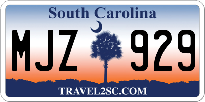SC license plate MJZ929