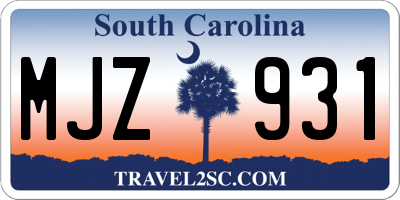SC license plate MJZ931