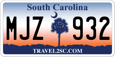 SC license plate MJZ932
