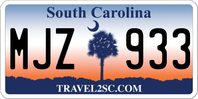 SC license plate MJZ933