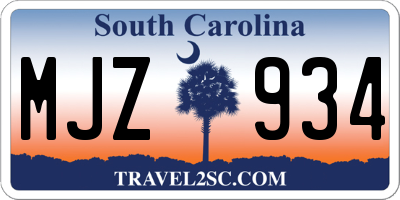 SC license plate MJZ934