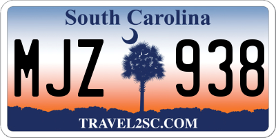 SC license plate MJZ938
