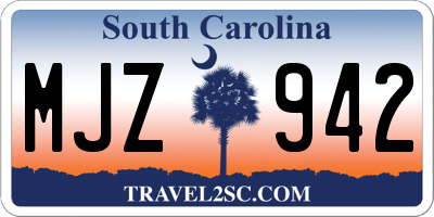 SC license plate MJZ942