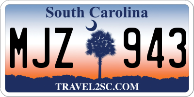 SC license plate MJZ943