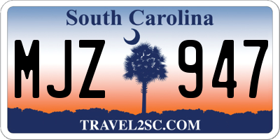 SC license plate MJZ947