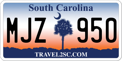 SC license plate MJZ950
