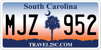 SC license plate MJZ952