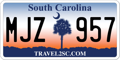 SC license plate MJZ957