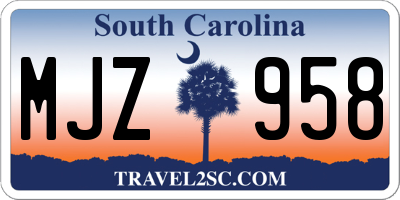 SC license plate MJZ958