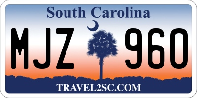 SC license plate MJZ960