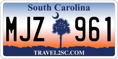 SC license plate MJZ961