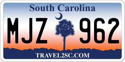 SC license plate MJZ962