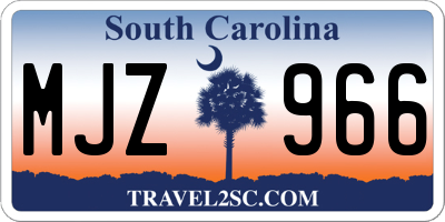 SC license plate MJZ966