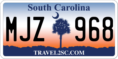 SC license plate MJZ968