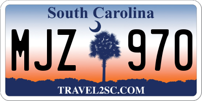 SC license plate MJZ970