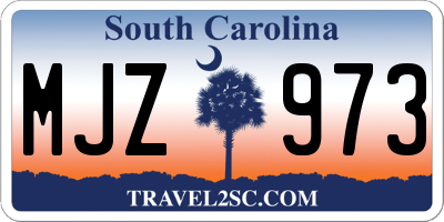 SC license plate MJZ973