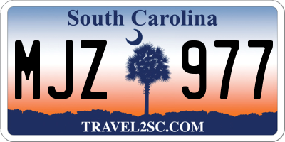 SC license plate MJZ977