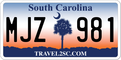 SC license plate MJZ981