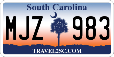 SC license plate MJZ983