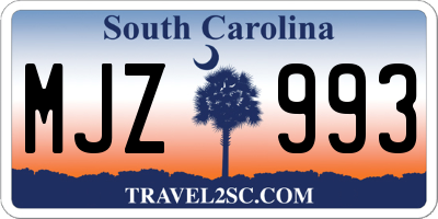 SC license plate MJZ993
