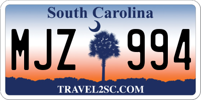 SC license plate MJZ994