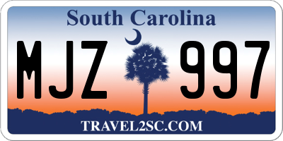 SC license plate MJZ997
