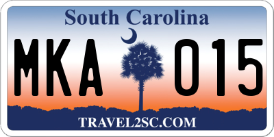 SC license plate MKA015
