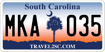 SC license plate MKA035
