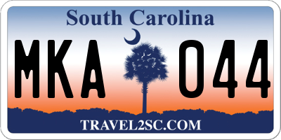 SC license plate MKA044
