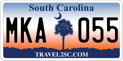 SC license plate MKA055